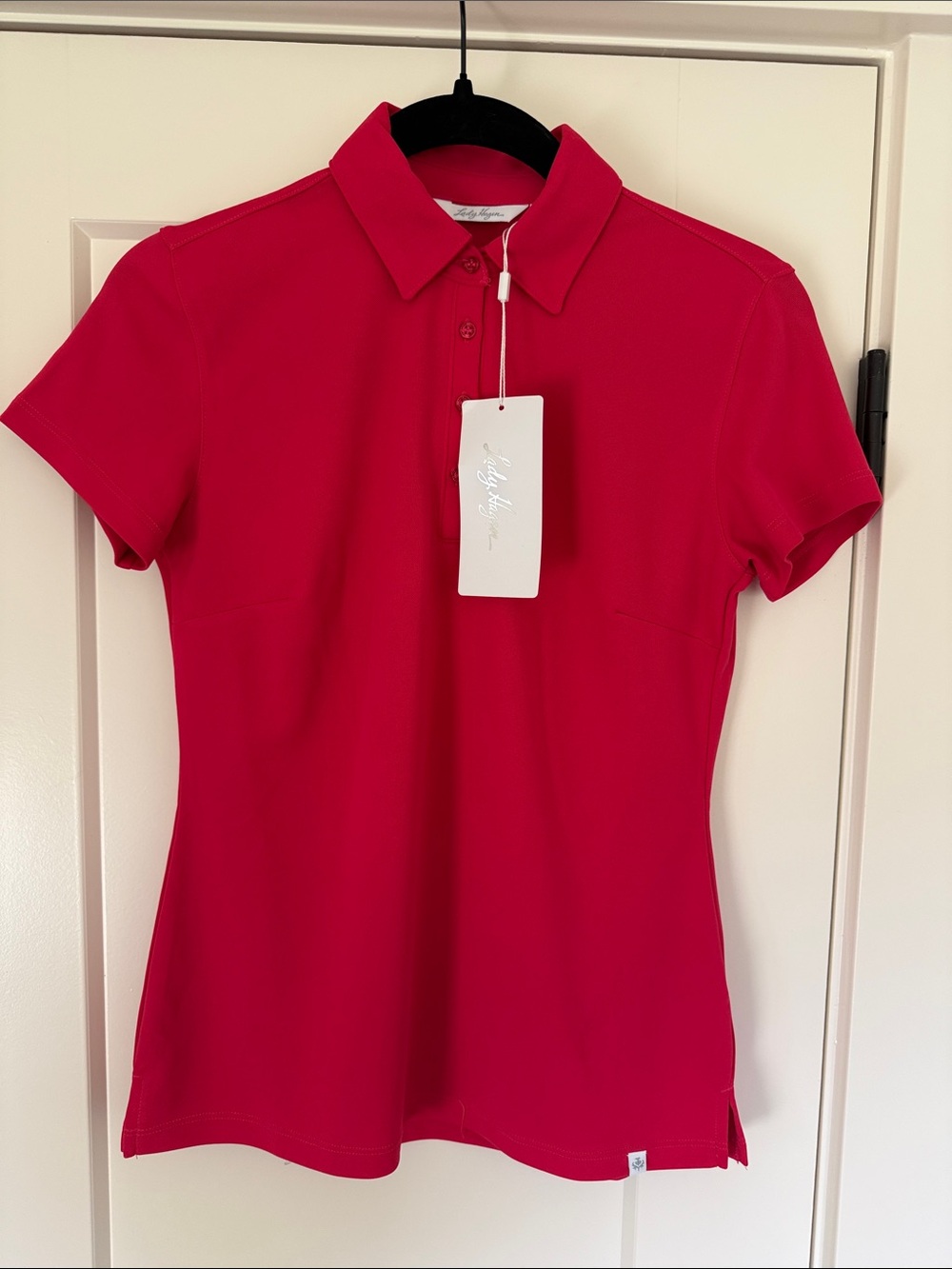 Lady Hagen Vibrant Pink Button-Down Polo